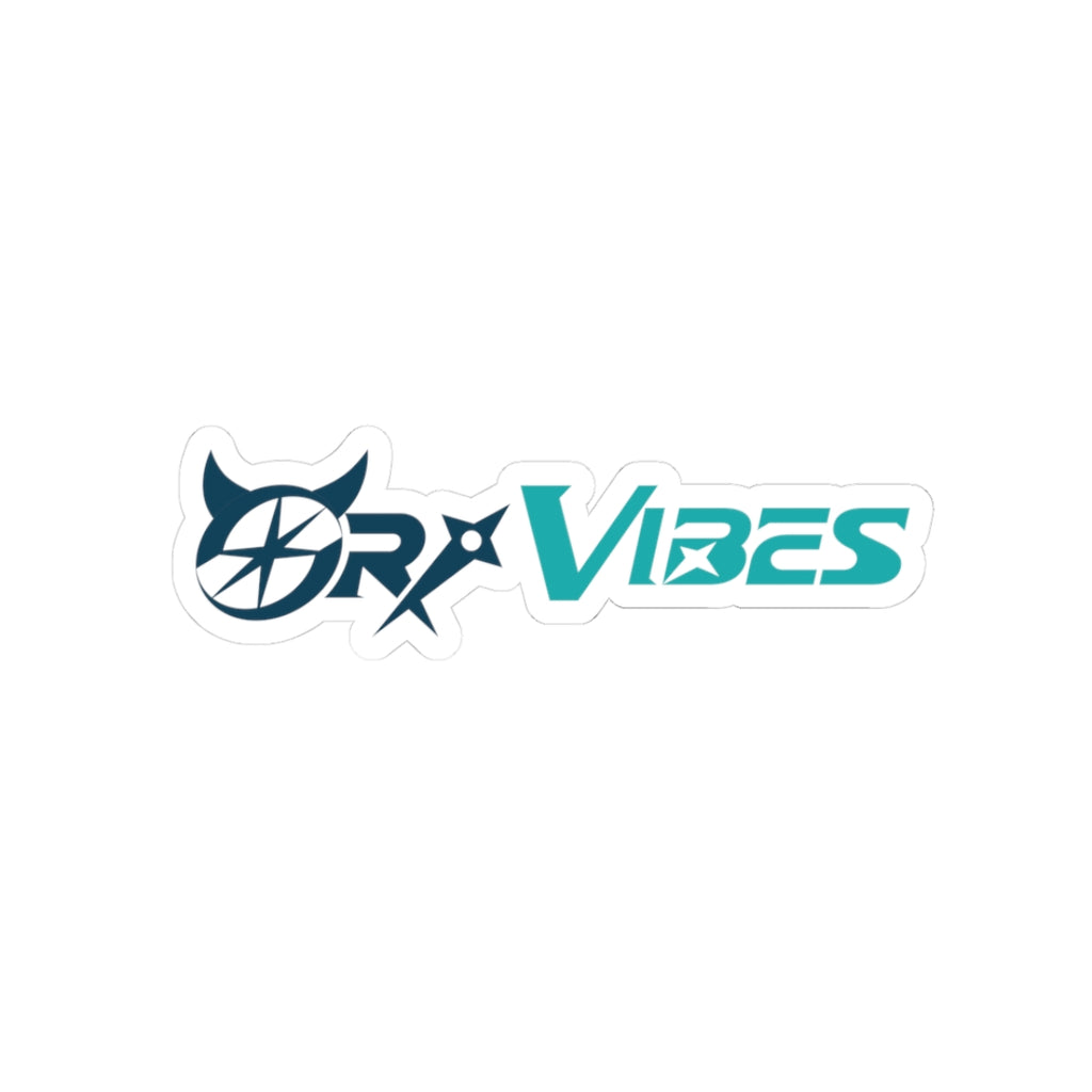 Vibes Logo Kiss-Cut Sticker — Teal & Navy Laptop Decal